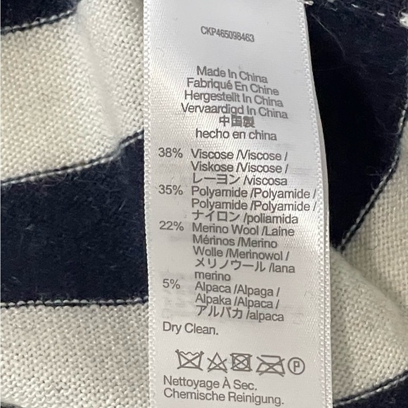 Madewell Wool Blend Navy Blue White Striped Sweater Size XS - Picture 7 of 7